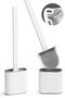 White Color Silicone Bathroom Toilet Bowl Cleaning Brush And Holder Wc Toilet Bowl Brush