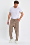 Large Size Thin Summer Elastic Waist Linen Look 100% Cotton Trousers - 2