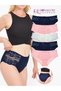 Women's Panties, Women's Lace Cotton Panties 5-Pack Salmon Navy Blue White