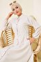 Metal Buttoned Striped Women's Dress - 2