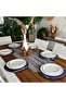 Placemat, 6-Piece Indigo Color Placemat and Table Runner Set, New Collection - 2
