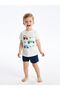 LCW baby Crew Neck Short Sleeve Printed Baby Boy Pajamas Set with Shorts - 3