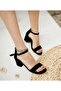 Low-Heeled Suede Leather Single-Strap Evening Shoes - 2