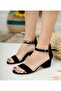 Low-Heeled Suede Leather Single-Strap Evening Shoes - 3