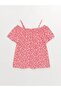 Lcw Kids Kayık Collar Patterned Short Sleeve Girls Blouse (S3)