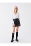 LCW Casual Slim Fit Straight Leather Look Women's Skirt