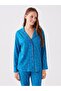 Shirt Collar Patterned Long Sleeve Women's Pajama Set - 3