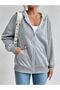 Round Double Dragon Printed Zippered Hooded Oversize Sweatshirt - 4