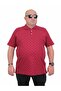 Men's Large Size Polo Collar T-Shirt Square 24452 Bordo