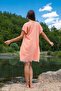Wide Cut Beach Dress, 100% Cotton, Handmade Needle Embroidered, Tassel, Thin and Special Woven - 3