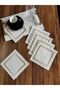 6 Pieces of Gold Embroidered Square Coffee Side Napkin, Suitable for Etamine Processing, Cocktail Presentation Napkin