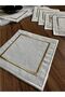 6 Pieces of Gold Embroidered Square Coffee Side Napkin, Suitable for Etamine Processing, Cocktail Presentation Napkin - 3