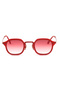 Square Design Red Frame Red Glass Women's Sunglasses - 6