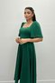 Crepe Fabric Square Collar Midiboy Evening Dress - EMERAL GREEN - 4