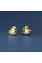Gold Colored Diamond Heart Women's Earrings - 2