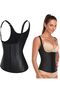 Latex Steel Underwire Clasp Body Shaping Strap Type Corset Black Dr301 - 5