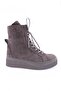 367 Women's Thick Sole Lace up Boots Gray Suede Genuine Leather