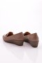 Women's Wedge Heeled Shoes with Metal Accessories on the Front Beige 341833648 - 3