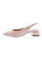 1356 Women's Pointed Toe Open Back Low Heel Shoes Beige - 3