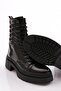 K9002 Women's Lace-Up Boots Black Wrinkled Patent Leather - 4