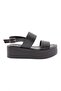 9910-23Y Women's Strappy Thick Sole Sandals Black
