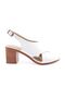 5450 Women's Cross-Strapped Heeled Sandals Genuine Leather White