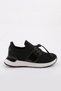 0160 Women's Black Patent Leather Sneakers - Lace-up and Stretch Shoes