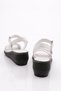 1002 Women's Ankle Strap Sandals Genuine Leather White - 3