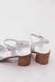 15-17 Model White Genuine Leather Women's Sandals - 3