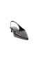 1356 Women's Pointed Toe Open Back Low Heel Shoes Black - 2