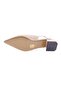 1356 Women's Pointed Toe Open Back Low Heel Shoes Beige - 5
