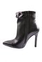 4250 Women's Pointed Toe Metal Twist Strap Thin Heeled Boots Black - 3