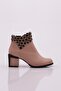 820-22K Women's Crystal Stone Heeled Boots Nude