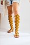 Haixia Genuine Leather Mustard Gladiator Women's Sandals Opportunity Product
