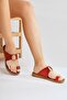 Genuine Leather Bitania Red Flip-Flops Women's Slippers Opportunity Product - 2