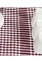 Burgundy Colored Checkered 4-Piece Drying Cloth, Nutrition Cover, Serving Napkin 50X70 cm - 4