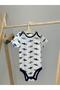 Baby Bodysuit Bodysuit of 3 with Short Sleeves for Girls and Boys (Blue Fish) 6 Months - 2