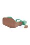 3025-23Y Women's Two-Row Strappy Goblet Heeled Slippers Green - 5