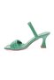 3025-23Y Women's Two-Row Strappy Goblet Heeled Slippers Green - 3