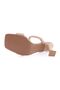 3025-23Y Women's Two-Row Strappy Goblet Heeled Slippers Nude - 5