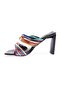 1305 Women's Twisted Strap Heeled Slippers Black - 3