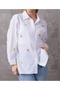 White Oversized Floral Embroidered Cotton Long sleeve Shirt - 6