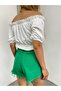 Women's Madonna Neck Off-The-Shoulder Crop Blouse with Drawstring Front - 3