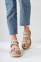 Aima Beige Rivet Buckle Detailed Stitched Women's Sandals Opportunity Product - 3