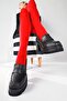 Majnor Black Platform Moccasin, Women's Loafer Shoes - 4