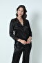 Shorts Set Bridal Dowry Set - Black Satin, 6-Piece Nightgown and Dressing Set 8610 - 7