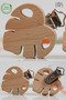 1. Quality Wooden Clip Baby Pacifier Chain Strap Natural Raw Wood Pacifier Holder LEAF 1 Piece Clip