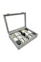 Watch Box Glass 15 Compartments Alfora Fabric Covered