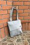 Women's Fabric Hand and Shoulder Bag Three Compartments Zippered Daily Tote Bag - 4
