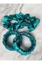 Satin Heatless Hair Styling Hair Sauce with Turquoise-bow Gold Pack of 7 - 3